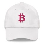 Bitcoin B (Magenta Embroidery) Dad Hat - Image 2