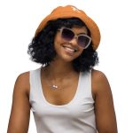 Simple B Orange Bitcoin Reversible Bucket Hat - Image 4