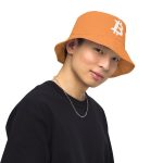 Simple B Orange Bitcoin Reversible Bucket Hat - Image 7