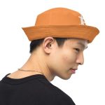 Simple B Orange Bitcoin Reversible Bucket Hat - Image 8