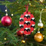 Bitcoin Is For The Honey Badgers Red Wooden Ornament - Image 4