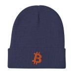 Simply Bitcoin Orange Embroidered Beanie - Image 2