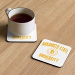 Nakamoto State University (Yellow) Bitcoin Cork-Back Coaster