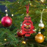 Cyber Hornets Red Bitcoin Wooden Christmas Ornament - Image 6