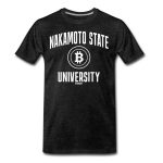 Nakamoto State University (White) Bitcoin T-Shirt - Image 2