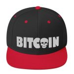 Bitcoin Skull (White Embroidery) Snapback Hat - Image 3