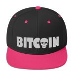 Bitcoin Skull (White Embroidery) Snapback Hat - Image 4