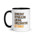 Democrat Republican Conservative Liberal Bitcoiner (Black Lettering) Bitcoin Coffee Mug - Image 2