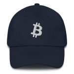 Bitcoin B Angled (White Embroidery) Dad Hat