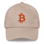 Bitcoin B (Orange Embroidery) Dad Hat - Image 4