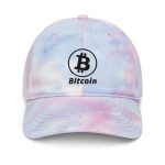 Bitcoin B Circle Logo With Text (Black Embroidery) Tie Dye Hat