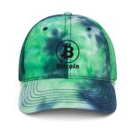 Bitcoin B Circle Logo With Text (Black Embroidery) Tie Dye Hat - Image 2