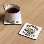 Cyber Hornets Bitcoin Cork-Back Coaster