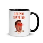 Legends Never Die Bitcoin White Coffee Mug - Image 2