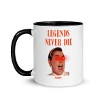 Legends Never Die Bitcoin White Coffee Mug - Image 3