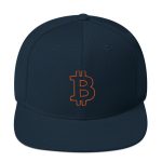 Bitcoin B Outline (Orange Embroidery) Snapback Hat