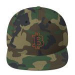 Bitcoin B Outline (Orange Embroidery) Snapback Hat - Image 3