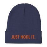 Just HODL It Bitcoin Orange Embroidered Beanie - Image 2
