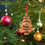 Cyber Hornets Orange Bitcoin Wooden Christmas Ornament
