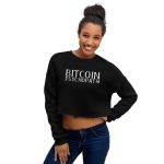 Bitcoin Psychopath (White Lettering) Cropped Sweatshirt - Image 2