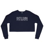 Bitcoin Psychopath (White Lettering) Cropped Sweatshirt - Image 3