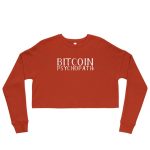 Bitcoin Psychopath (White Lettering) Cropped Sweatshirt - Image 4