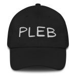 Pleb (White Embroidery) Bitcoin Dad Hat - Image 2