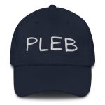 Pleb (White Embroidery) Bitcoin Dad Hat - Image 3
