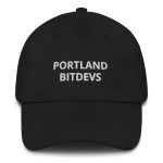 Portland BitDevs (White Embroidery) Bitcoin Dad Hat