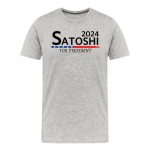 Satoshi For President 2024 (Black Lettering) Bitcoin T-Shirt