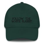 Follow The White Rabbit Black Embroidered Bitcoin Dad Hat - Image 3
