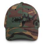 Follow The White Rabbit Black Embroidered Bitcoin Dad Hat - Image 5