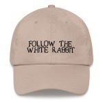 Follow The White Rabbit Black Embroidered Bitcoin Dad Hat - Image 7