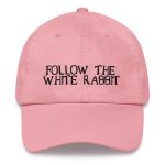 Follow The White Rabbit Black Embroidered Bitcoin Dad Hat - Image 8