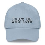 Follow The White Rabbit Black Embroidered Bitcoin Dad Hat - Image 9