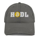 HODL Bitcoin Distressed Dad Hat