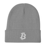 Simply Bitcoin White Embroidered Beanie - Image 5