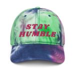 Stay Humble (Pink Embroidery) Bitcoin Tie Dye Hat - Image 3