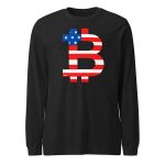 American Flag Bitcoin B Long Sleeve T-Shirt