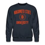 Nakamoto State University (Orange) Bitcoin Crewneck Sweatshirt - Image 3