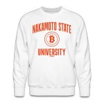 Nakamoto State University (Orange) Bitcoin Crewneck Sweatshirt - Image 4