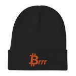 Brrr (Orange) Bitcoin Embroidered Beanie