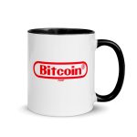 Bitcoin Gamer Red Graphic Coffee Mug - Image 4